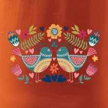 Folklór - dva farebné vtáčiky