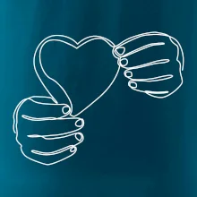 Ruka držiaca srdce jedným ťahom