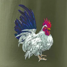 Kohút kreslený biely