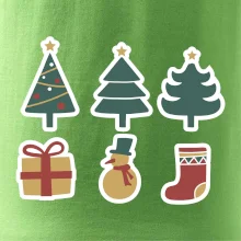 Vianočná sada - stromčeky a darčeky