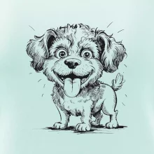 Lagotto romagnolo karikatúra vypláznutý jazyk