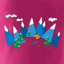 Lyžiar a farebné hory