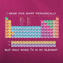 I wear this shirt periodically but only when I'm in my element I wear this shirt periodically but only when I'm in my element