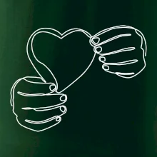 Ruka držiaca srdce jedným ťahom