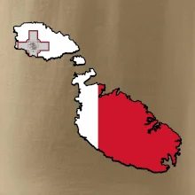 Mapa Malta s vlajkou