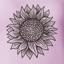 Slnečnica kreslená čiernobiela