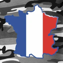 Francúzska vlajka mapa obrys