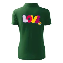 Love nápis s kvetinou