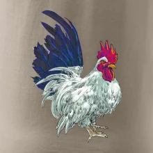 Kohút kreslený biely