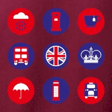 Anglicko symboly v kruhoch