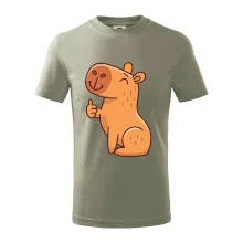 Kapybara s palcom hore