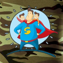 Otec superman - chlapec a chlapec Otec superman - chlapec a chlapec