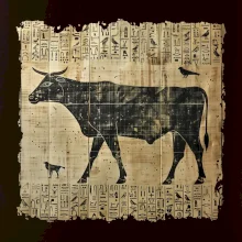 Egyptské hieroglyfy krava