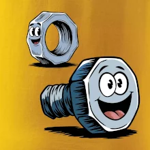 Parové tričko - Skrutka a matka Parové tričko - Skrutka a matka