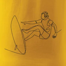 Surfer na vlne jedným ťahom