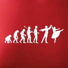 Evolúcia tanec - muž a žena so sukňou