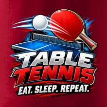 Stolní tenis pálka a míček eat sleep repeat