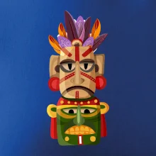 Mayová maska s perím