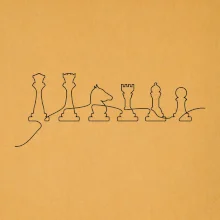 Šachové figúrky v rade - obrys