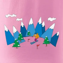 Lyžiar a farebné hory