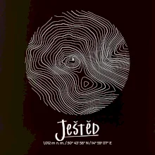 Ještěd - vrstevnice v kruhu