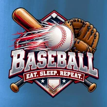Baseballová pálka s rukavicou eat sleep repeat