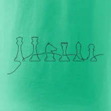 Šachové figúrky v rade - obrys