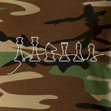 Šachové figúrky v rade - obrys