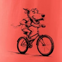 Pes na bicykli