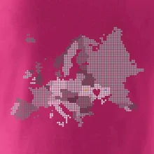 Mapa Európy - srdce v Ukrajine