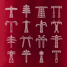 Typy stožiarov vysokého napätia