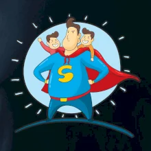 Otec superman - chlapec a chlapec Otec superman - chlapec a chlapec