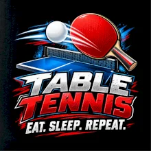 Stolní tenis pálka a míček eat sleep repeat