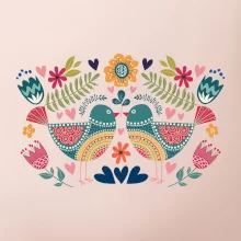 Folklór - dva farebné vtáčiky