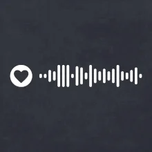 Zamilovaný Spotify kód na prsníku