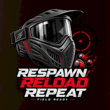 Paintballová maska – Respawn, Reload, Repeat