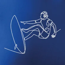 Surfer na vlne jedným ťahom Surfer na vlne jedným ťahom