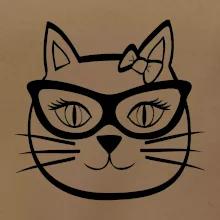 Mačacie dievča s okuliarmi