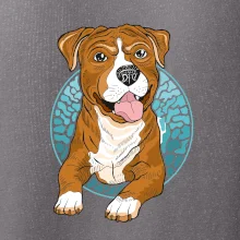 Americký staford kreslený v koliesku (Pecka design)