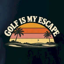 Golf is my escape retro západ slunce