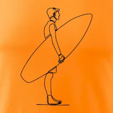 Surfer stojaci jedným ťahom