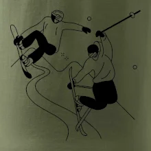 Lyžovanie - kreslené obrázok