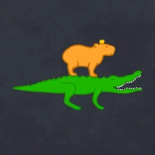 Kapybara na krokodílovi