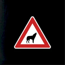 Dopravná značka - Pozor vlk Dopravná značka - Pozor vlk
