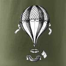 Teplovzdušný balón kreslený