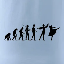 Evolúcia tanec - muž a žena so sukňou