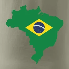 Brazília vlajka v mape
