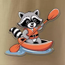 Mýval v kajaku kreslený