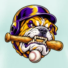 Baseballový buldok s pálkou