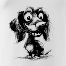 Čiernobiela karikatúra jazvečík Čiernobiela karikatúra jazvečík